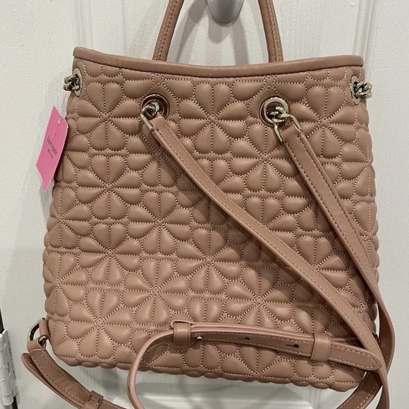 Kate Spade Bloom Medium Quilted Nappa Leather Backpack Flapper Pink $398 New - Picture 6 of 9